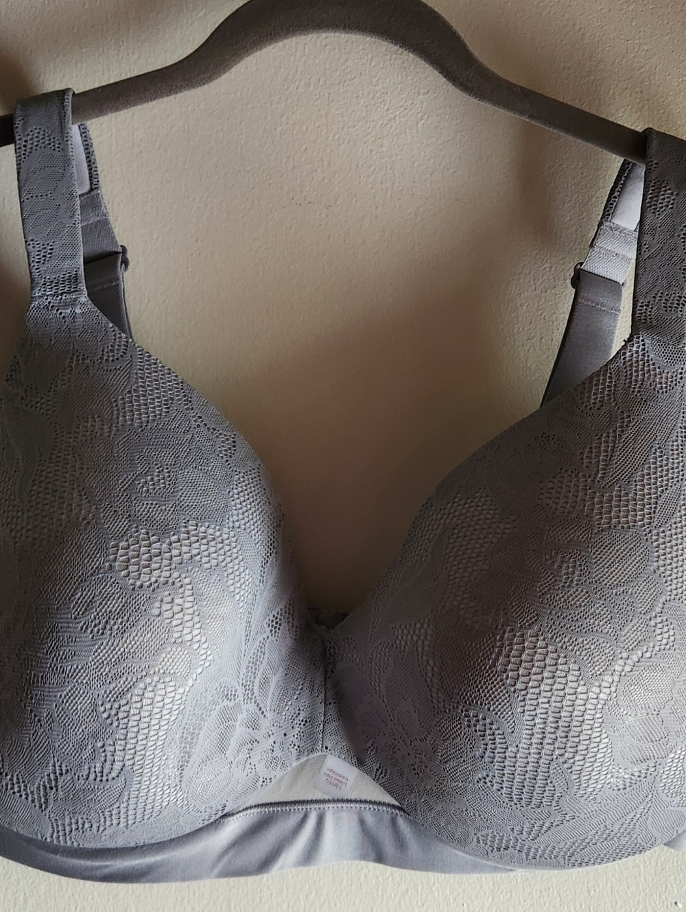 38G Cacique Gray Lace Lightly Lined Full-Coverage Underwire Bra